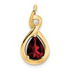 10k Pear Garnet and Diamond Chain Slide