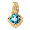 10k Cushion Blue Topaz and Diamond Chain Slide
