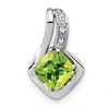 10k White Gold Cushion Peridot and Diamond Chain Slide