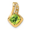 10k Cushion Peridot and Diamond Chain Slide