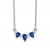 14k White Gold 1/8 carat Lab Grown Diamond VS/SI+ G+ and Created Sapphire Complete 18 inch Necklace