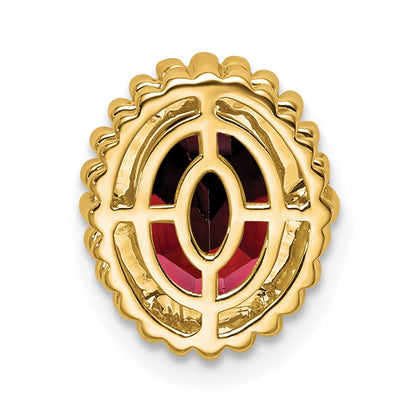 10k Oval Garnet Chain Slide