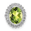 10k White Gold Oval Peridot Chain Slide