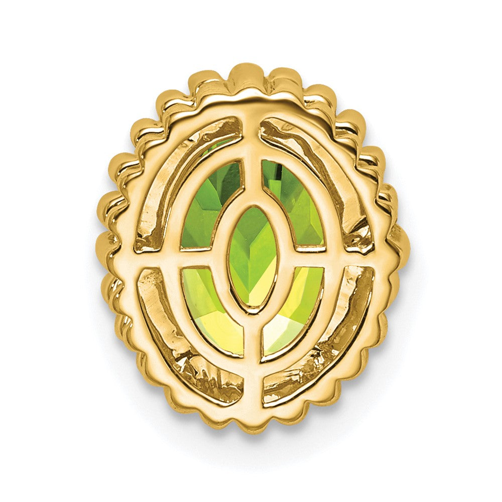 10k Oval Peridot Chain Slide