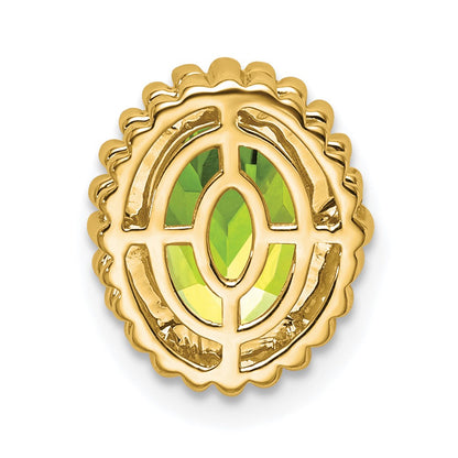 10k Oval Peridot Chain Slide