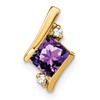 10k 4mm Cushion February/ Amethyst and Diamond Chain Slide