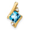10k 4mm Cushion December/ Blue Topaz and Diamond Chain Slide