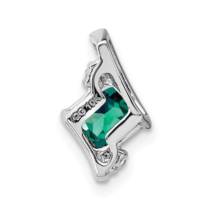 10k White Gold 4mm Cushion June/ Lab-Created Alexandrite and Diamond Chain Slide