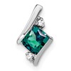 10k White Gold 4mm Cushion June/ Lab-Created Alexandrite and Diamond Chain Slide