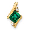 10k 4mm Cushion May/ Lab-Created Emerald and Diamond Chain Slide