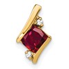 10k 4mm Cushion July/ Lab-Created Ruby and Diamond Chain Slide