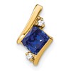 10k 4mm Cushion September/ Lab-Created Sapphire and Diamond Chain Slide