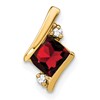 10k 4mm Cushion January/ Garnet and Diamond Chain Slide