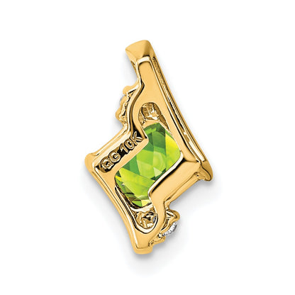 10k 4mm Cushion August/ Peridot and Diamond Chain Slide