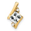 10k 4mm Cushion April/ White Topaz and Diamond Chain Slide