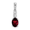 14k White Gold 7x5 Oval January/Garnet and Diamond Pendant