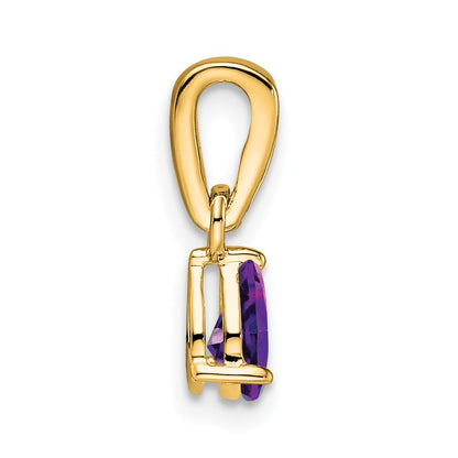 10k 6x4mm Pear February/ Amethyst and Diamond Pendant