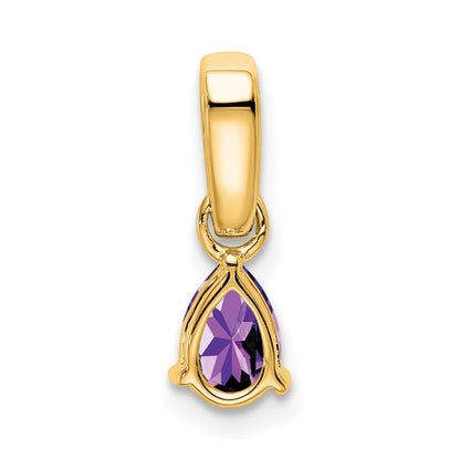 10k 6x4mm Pear February/ Amethyst and Diamond Pendant