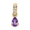 10k 6x4mm Pear February/ Amethyst and Diamond Pendant