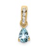 10k 6x4mm Pear March/ Aquamarine and Diamond Pendant