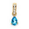 10k 6x4mm Pear December/ Blue Topaz and Diamond Pendant