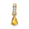 10k 6x4mm Pear November/ Citrine and Diamond Pendant