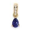 10k 6x4mm Pear September/ Lab-Created Sapphire and Diamond Pendant