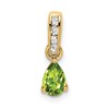 10k 6x4mm Pear August/ Peridot and Diamond Pendant