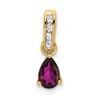 10k 6x4mm Pear June/ Rhodolite Garnet and Diamond Pendant
