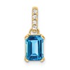 10k 7x5mm Emerald-cut December/ Blue Topaz and Diamond Pendant