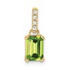 10k 7x5mm Emerald-cut August/ Peridot and Diamond Pendant