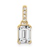 10k 7x5mm Emerald-cut April/ White Topaz and Diamond Pendant
