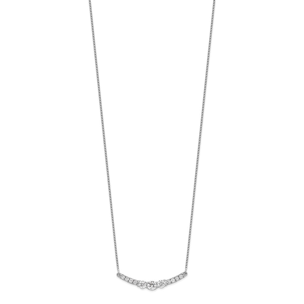 14k White Gold 3/4 carat Lab Grown Diamond VS/SI+ G+ Complete 18 inch Fashion Bar Necklace