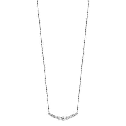 14k White Gold 3/4 carat Lab Grown Diamond VS/SI+ G+ Complete 18 inch Fashion Bar Necklace