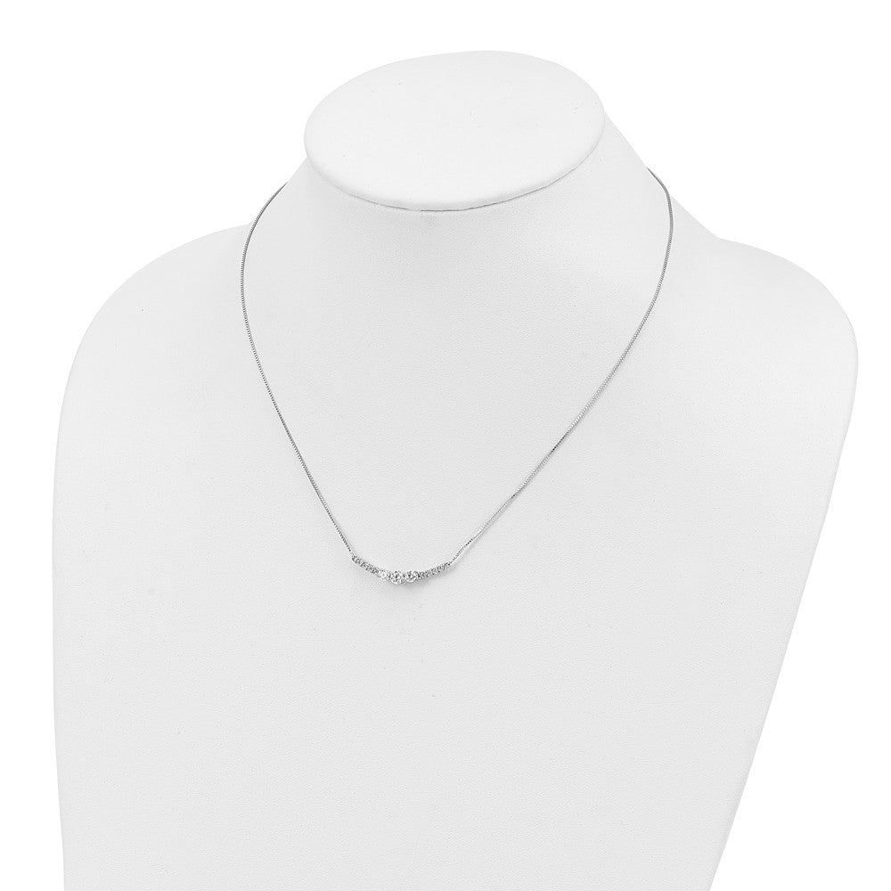 14k White Gold 3/4 carat Lab Grown Diamond VS/SI+ G+ Complete 18 inch Fashion Bar Necklace