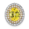 14k Two Tone 1/5 carat Lab Grown Diamond VS/SI+ G+ and Lab Created Yellow Sapphire Chain Slide Pendant