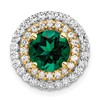 14k Two Tone 5/8 carat Lab Grown Diamond VS/SI+ G+ and Lab Created Emerald Chain Slide Pendant
