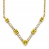 14k 1/10 carat Lab Grown Diamond VS/SI+ G+ and Lab Created Yellow Sapphire 18 inch Necklace