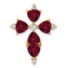 14k 1/5 carat Lab Grown Diamond VS/SI+ G+ and Lab Created Ruby Chain Slide Pendant