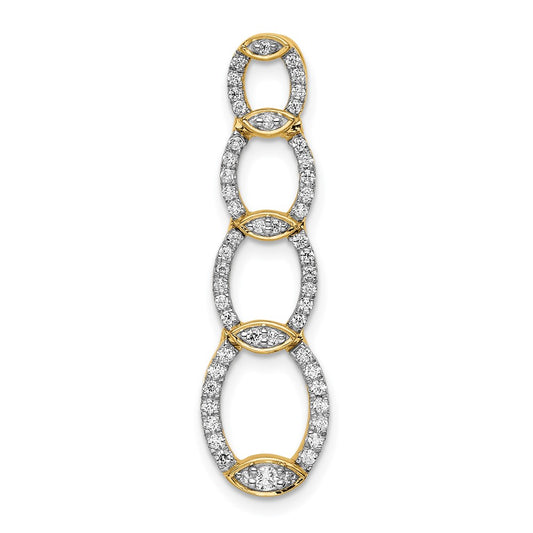 14K Lab Grown Diamond VS/SI FGH Oval Drop Pendant