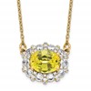 14k White Gold 1 carat Lab Grown Diamond VS/SI+ G+ and Created Yellow Sapphire Complete 18 inch Necklace
