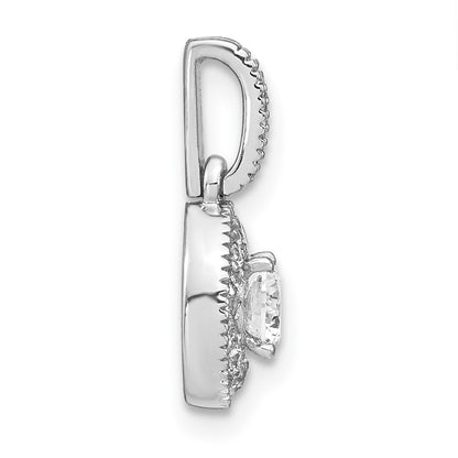 14k White Gold 1/2 carat Lab Grown Diamond VS/S FGH Oval Complete Vintage Pendant