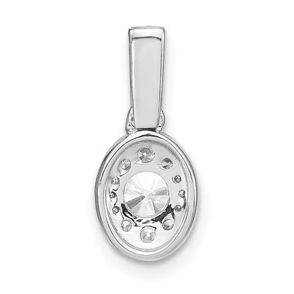 14k White Gold 1/2 carat Lab Grown Diamond VS/S FGH Oval Complete Vintage Pendant