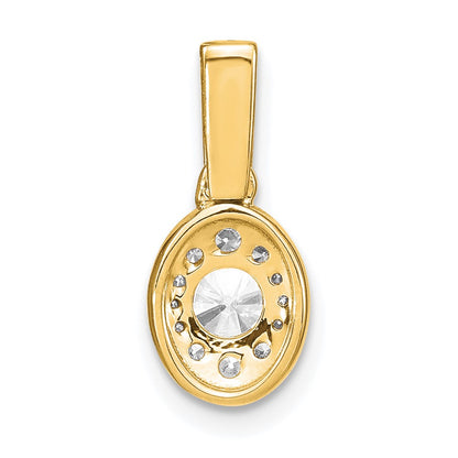 14k 1/2 carat Lab Grown Diamond VS/S IFGH Oval Complete Vintage Pendant