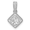 14k White Gold 1/2 carat Lab Grown Diamond VS/SI+ G+ Square Complete Vintage Pendant