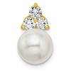 14K 3/8 carat Lab Grown Diamond VS/SI+ G+ and 9.00 mm Freshwater Cultured Pearl Chain Slide Pendant