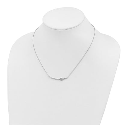 14k White Gold 1/2 carat Lab Grown Diamond VS/SI+ G+ 18 inch Fashion Bar Necklace