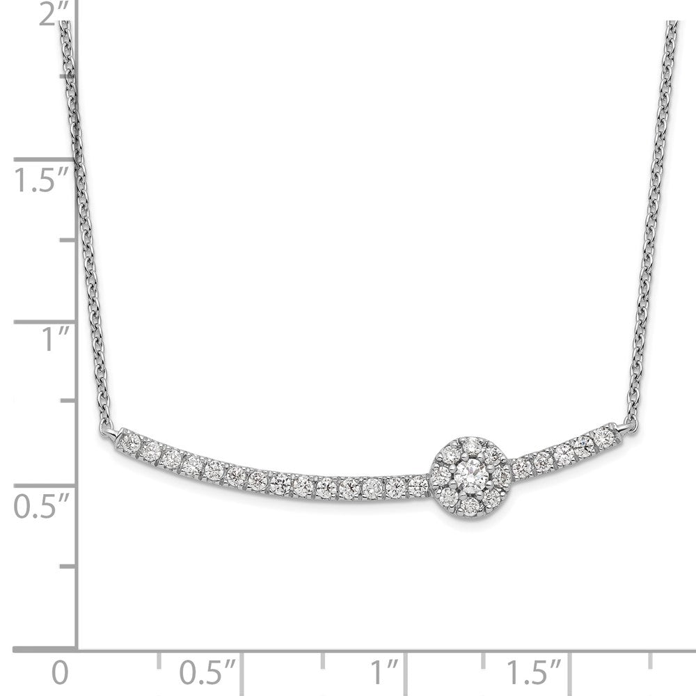 14k White Gold 1/2 carat Lab Grown Diamond VS/SI+ G+ 18 inch Fashion Bar Necklace