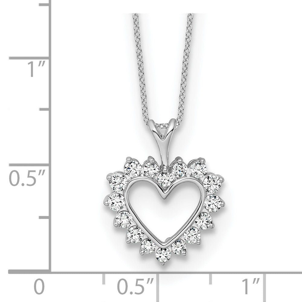14kw 1/2 carat Lab Grown Diamond VS/SI+ G+ Complete 18 inch Heart Pendant Necklace