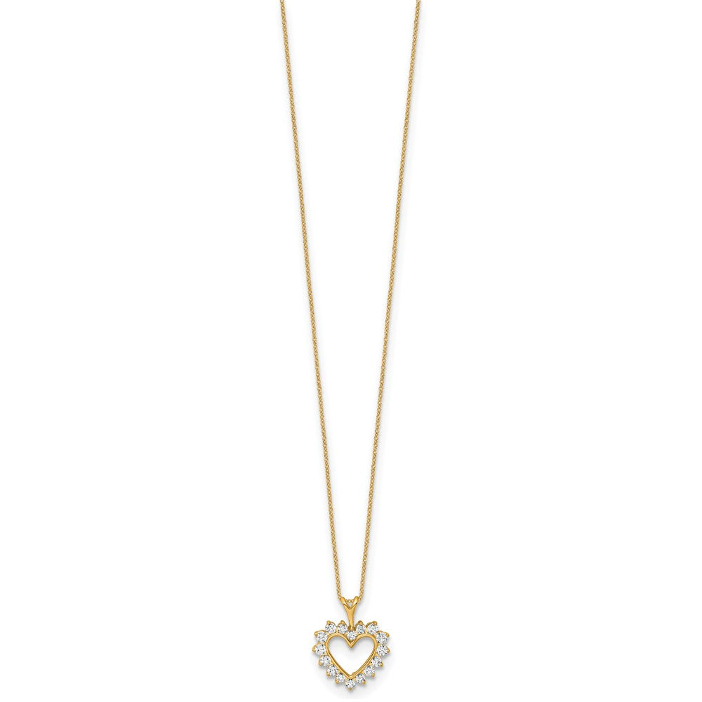 14k 1/2 carat Lab Grown Diamond VS/SI+ G+ Complete 18 inch Heart Pendant Necklace